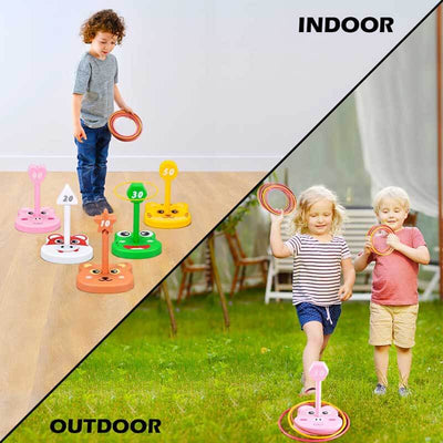 Fidtoy 42 PCS Jeu de lancer d'anneaux et de sacs de haricots pour enfants 3+ | Jouet d'apprentissage pour la coordination œil-main et le calcul