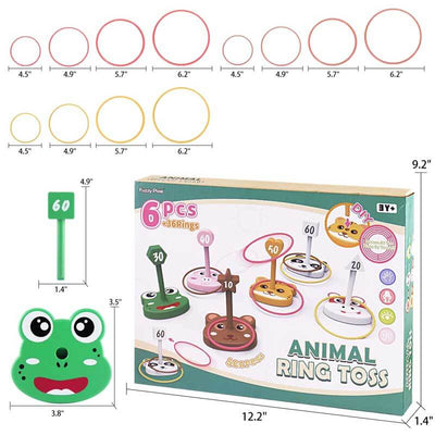 Fidtoy 42 PCS Jeu de lancer d'anneaux et de sacs de haricots pour enfants 3+ | Jouet d'apprentissage pour la coordination œil-main et le calcul