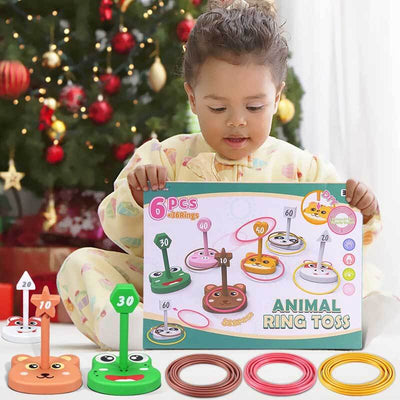 Fidtoy 42 PCS Jeu de lancer d'anneaux et de sacs de haricots pour enfants 3+ | Jouet d'apprentissage pour la coordination œil-main et le calcul