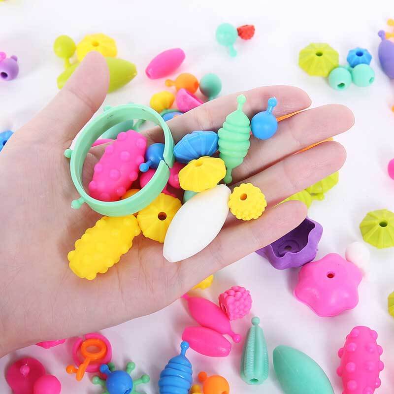 Fidtoy Pop Beads Jewelry Kit for Girls – Creative Bracelet & Necklace Making Toy