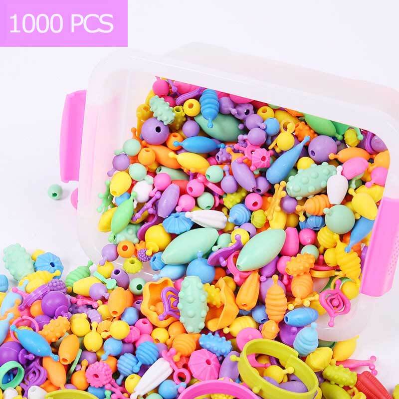 Fidtoy Pop Beads Jewelry Kit for Girls – Creative Bracelet & Necklace Making Toy