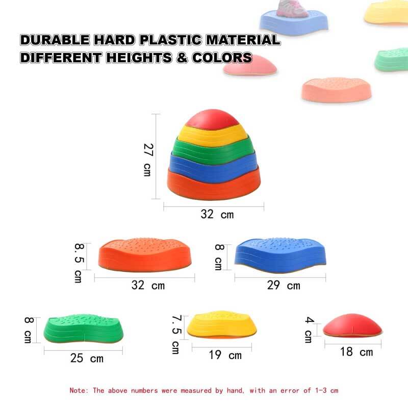 Fidtoy Balance Stepping Stones for Kids Indoor Outdoor Active Play Toy Coordination Training Obstacle Course Toy for 3 4 5 Year Old Kids