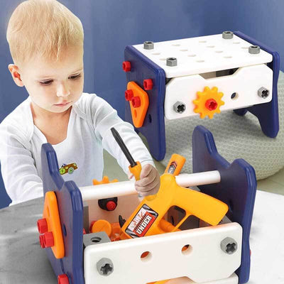 Fidtoy Wooden Construction Tool Box Set Montessori Toy for Kids