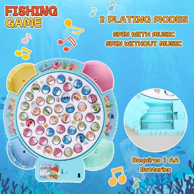 Fidtoy Ensemble de Jouets de Pêche Jeu de Société Rotatif Multijoueur pour Enfants