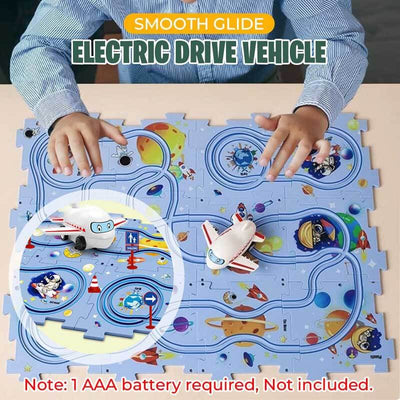 Fidtoy DIY Circuit de train électrique à assembler – Jouet de voiture éducatif STEM pour enfants
