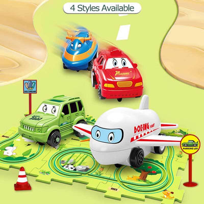 Fidtoy DIY Circuit de train électrique à assembler – Jouet de voiture éducatif STEM pour enfants