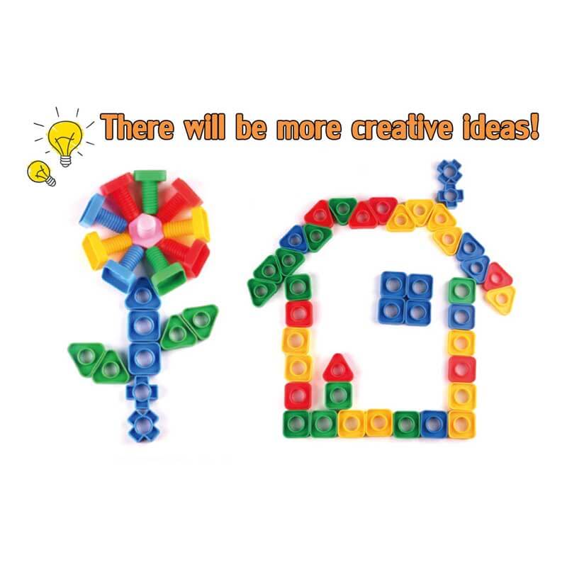 Fidtoy Jumbo Nuts and Bolts STEM Toy for Toddlers | Montessori Fine Motor Skills & Educational Learning Set