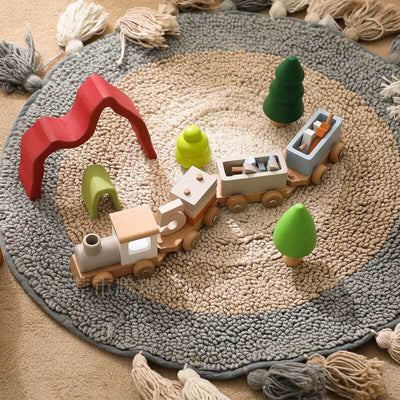 Tren de cumpleaños de madera Fidtoy con bloques numéricos | Juguete de aprendizaje Montessori para niños pequeños de 1 a 5 años