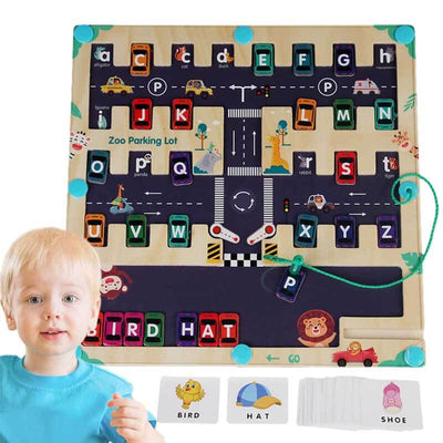 Fidtoy Magnetic Alphabet Maze Letter Puzzle – Preschool Learning & Fine Motor Development Toy