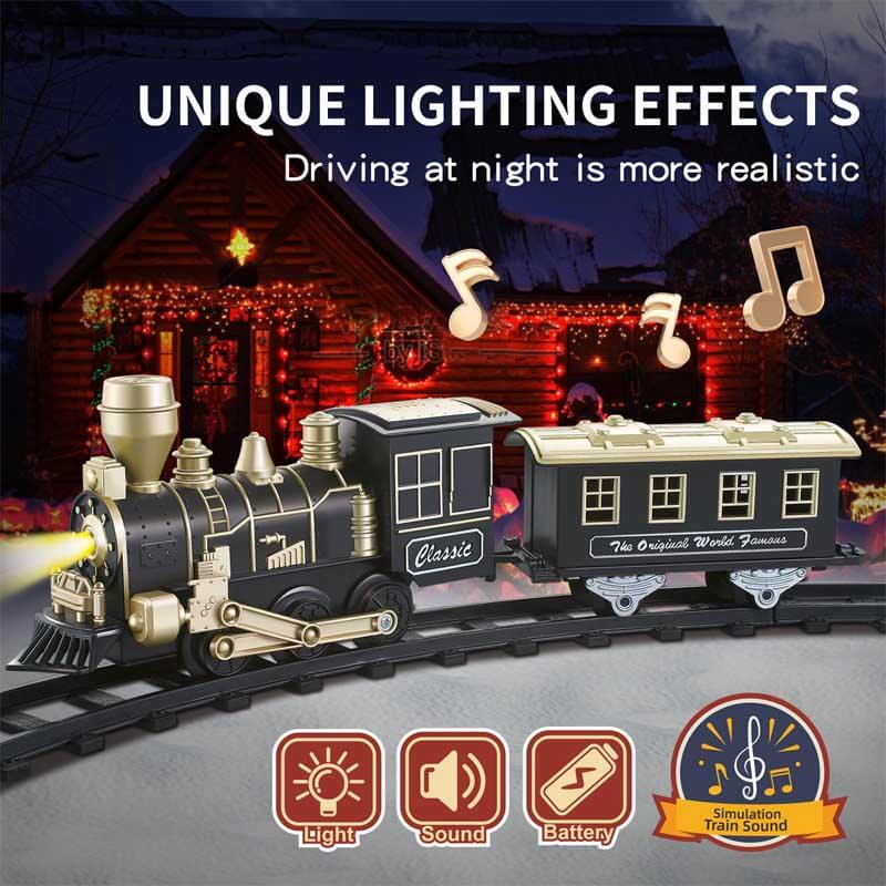 Fidtoy Electric Train Set Toy with Track Lights Sound for Kids