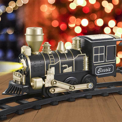 Fidtoy Electric Train Set Toy with Track Lights Sound for Kids