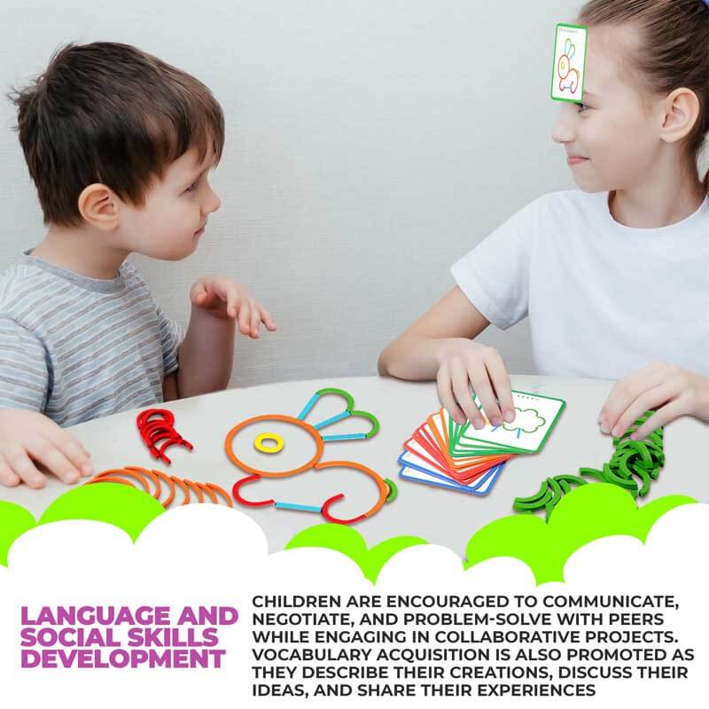 Fidtoy Wooden Stick Ring Pattern Toy Montessori Learning Set