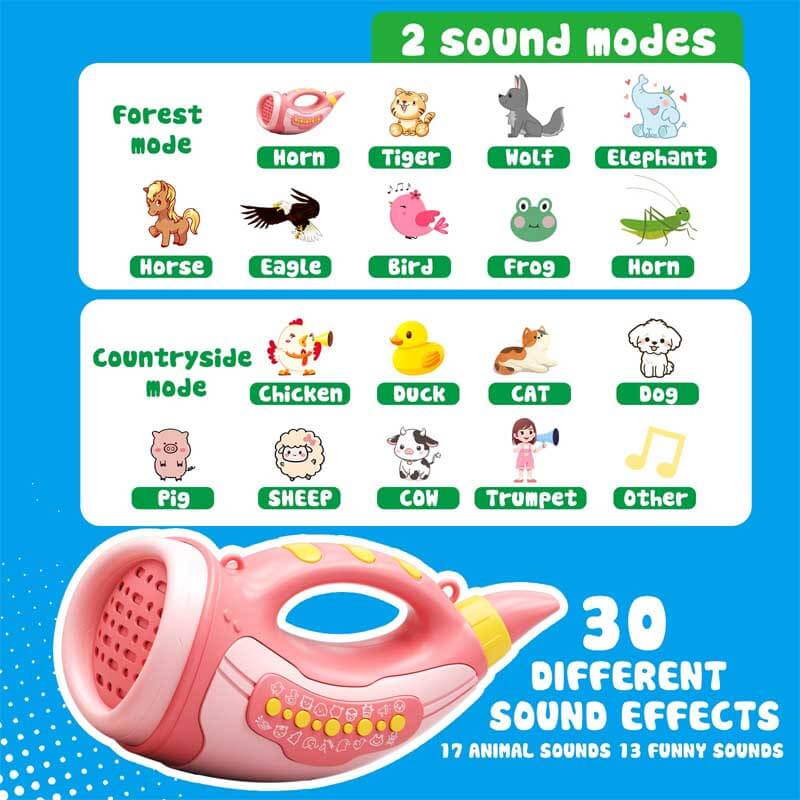 Juguete de Bocina de Sonidos de Animales Fidtoy para Niños Pequeños Aprendizaje Interactivo y Entrenamiento Pulmonar
