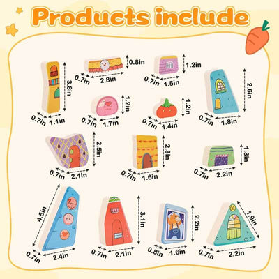 Fidtoy Blocs de construction en bois empilables équilibrés pour enfants | Jouet éducatif STEM et de motricité fine