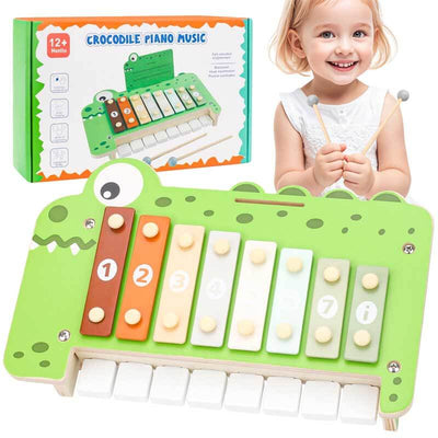 Fidtoy Xilófono de Madera para Niños | Piano 2 en 1 e Instrumento Musical Montessori para Niños Pequeños