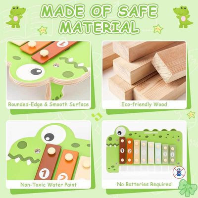 Fidtoy Xilófono de Madera para Niños | Piano 2 en 1 e Instrumento Musical Montessori para Niños Pequeños