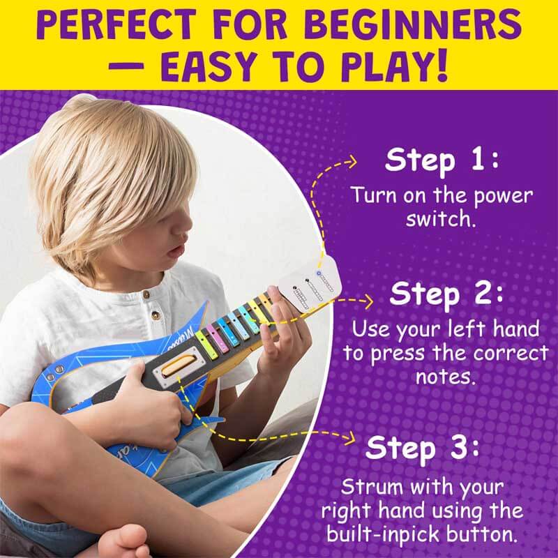 Fidtoy Guitarra de madera DIY para niños mayores de 5 años – Kit para construir tu propio instrumento musical para piano, guitarra y bajo