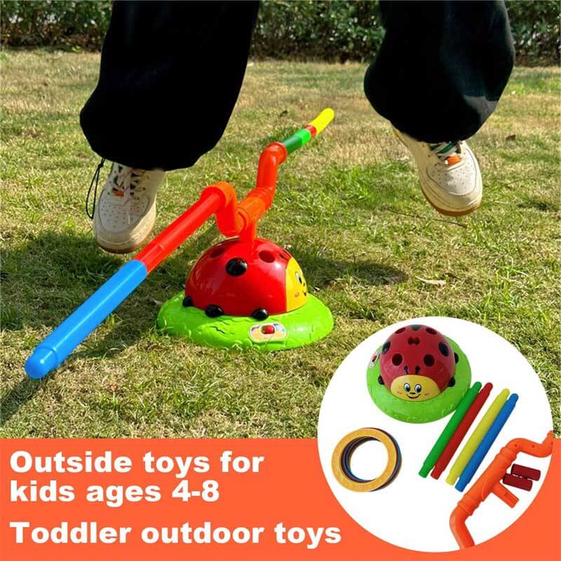 Juguete de lanzamiento y salto 2 en 1 LadybugFidtoy Musical Jump and Toss Ladyfly Fun Toy – Juego activo 2 en 1 para interiores y exteriores para niños de 5 a 7 años