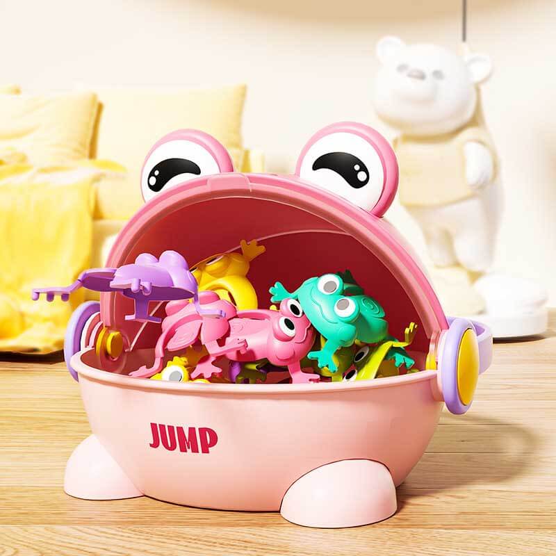 Fidtoy Jumping Frog Toy for Toddlers | Interactive Spring-Action Toy for Kids Hand-Eye Coordination & Active Play