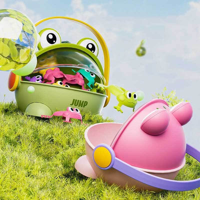 Fidtoy Jumping Frog Toy for Toddlers | Interactive Spring-Action Toy for Kids Hand-Eye Coordination & Active Play
