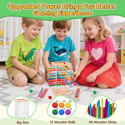 Fidtoy Jeu de société en bois Montessori pour enfants 3 ans et + Jouet éducatif de comptage et de stratégie