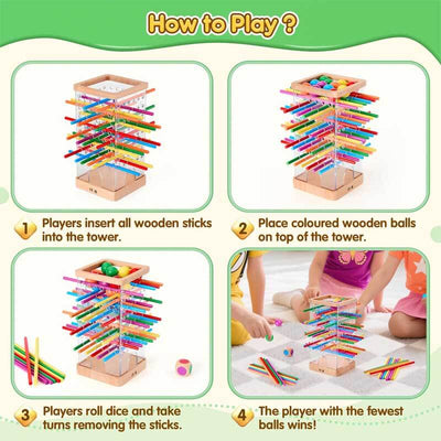 Fidtoy Jeu de société en bois Montessori pour enfants 3 ans et + Jouet éducatif de comptage et de stratégie