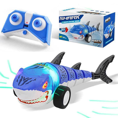 Fidtoy Coche Teledirigido de Tiburón con Luces LED, Vehículo RC de Tiburón de 2.4GHz, Derrape de 360 Grados, Coche Teledirigido para Niños, Juego Interior y Exterior