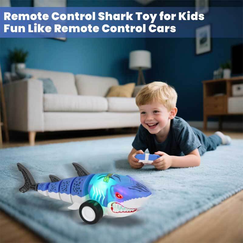 Fidtoy Coche Teledirigido de Tiburón con Luces LED, Vehículo RC de Tiburón de 2.4GHz, Derrape de 360 Grados, Coche Teledirigido para Niños, Juego Interior y Exterior