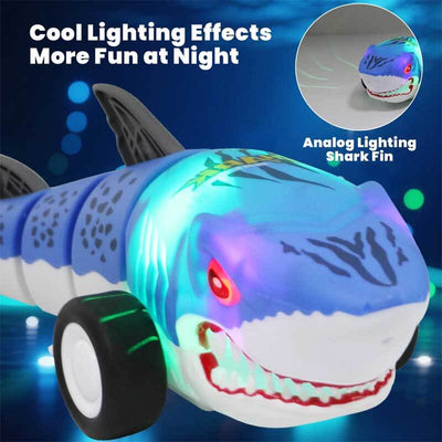 Fidtoy Coche Teledirigido de Tiburón con Luces LED, Vehículo RC de Tiburón de 2.4GHz, Derrape de 360 Grados, Coche Teledirigido para Niños, Juego Interior y Exterior