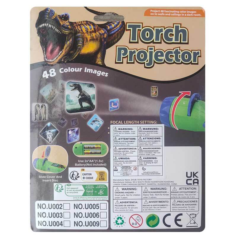 Fidtoy Proyector de Juguete con Linterna para Niños Luz de Aprendizaje Animal y Espacial