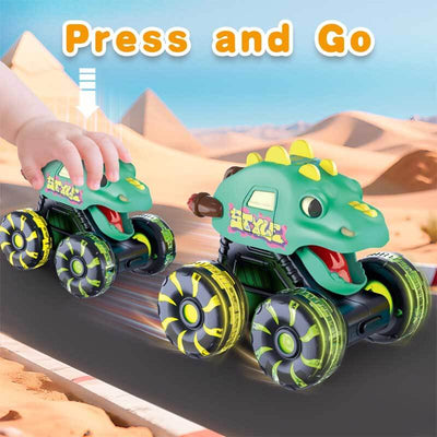 Fidtoy Ensemble de jouets Monster Truck Dinosaure pour tout-petits avec lumières LED