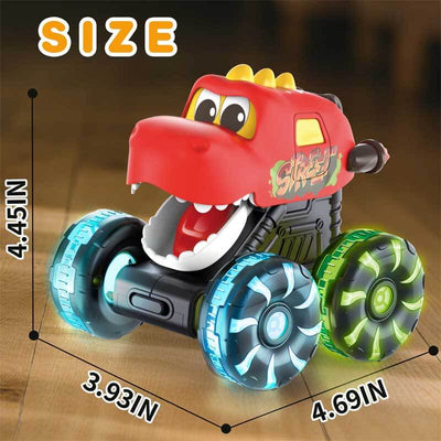 Fidtoy Ensemble de jouets Monster Truck Dinosaure pour tout-petits avec lumières LED