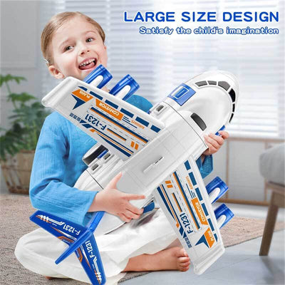 Fidtoy Set de Juguetes de Avión para Niños de 3 a 8 Años | Garaje de Varios Niveles y Juego Interactivo de Coches