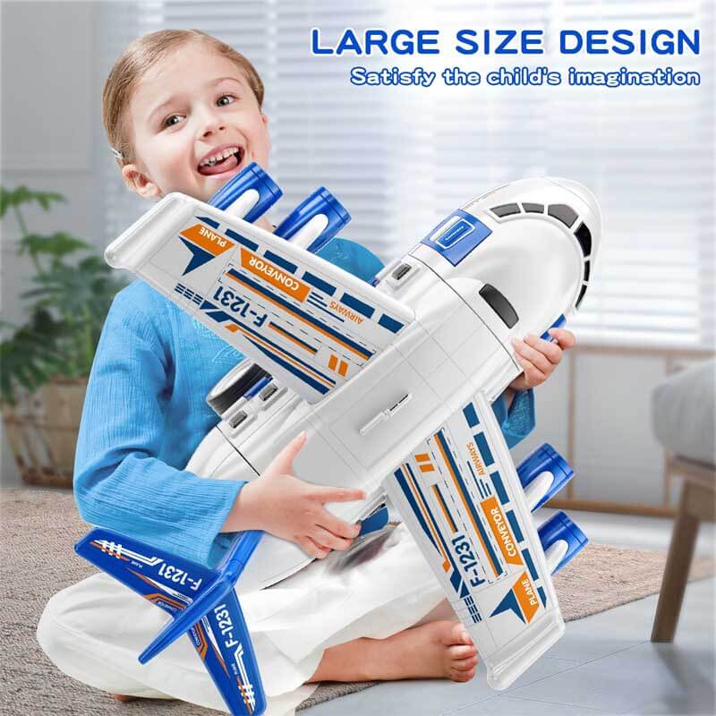 Fidtoy Set de Juguetes de Avión para Niños de 3 a 8 Años | Garaje de Varios Niveles y Juego Interactivo de Coches