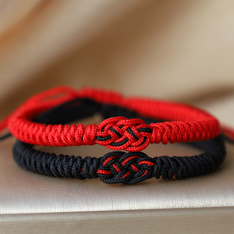 Foviel 2Pcs Tibetan Luck Chinese Knot Protection String Bracelet