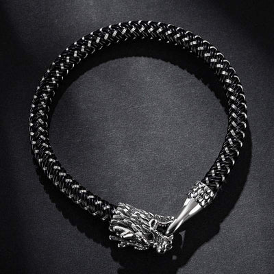 Buddha Stones Dragon Titanium Steel Protection Luck Bracelet Bracelet BS 6