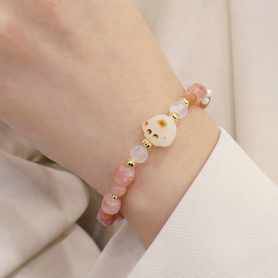 Buddha Stones Green Agate Sun Stone Cat's Eye Bodhi Seed Cat Paw Support Bracelet Bracelet BS 6