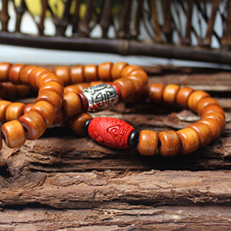 Foviel Tibetan Bone Beads Om Mani Padme Hum Strength Bracelet