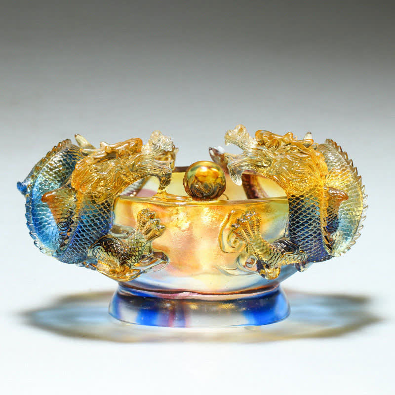 Buddha Stones Feng Shui Chinese Zodiac Dragon Handmade Liuli Crystal Art Piece Protection Home Office Decoration Decorations BS 4