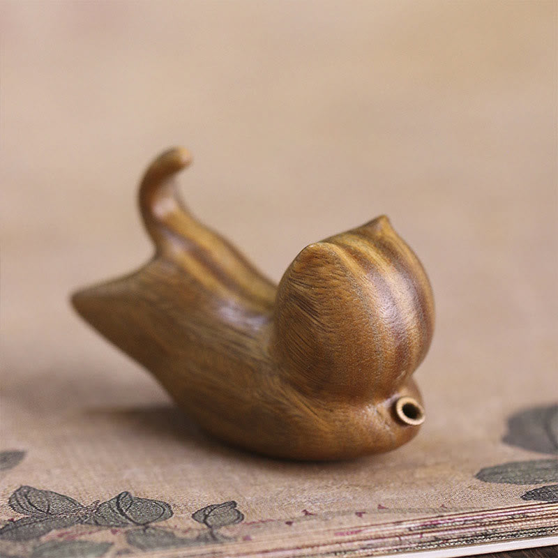 Buddha Stones Green Sandalwood Cute Cat Pattern Soothing Stick Incense Burner Decoration Incense Burner BS 1
