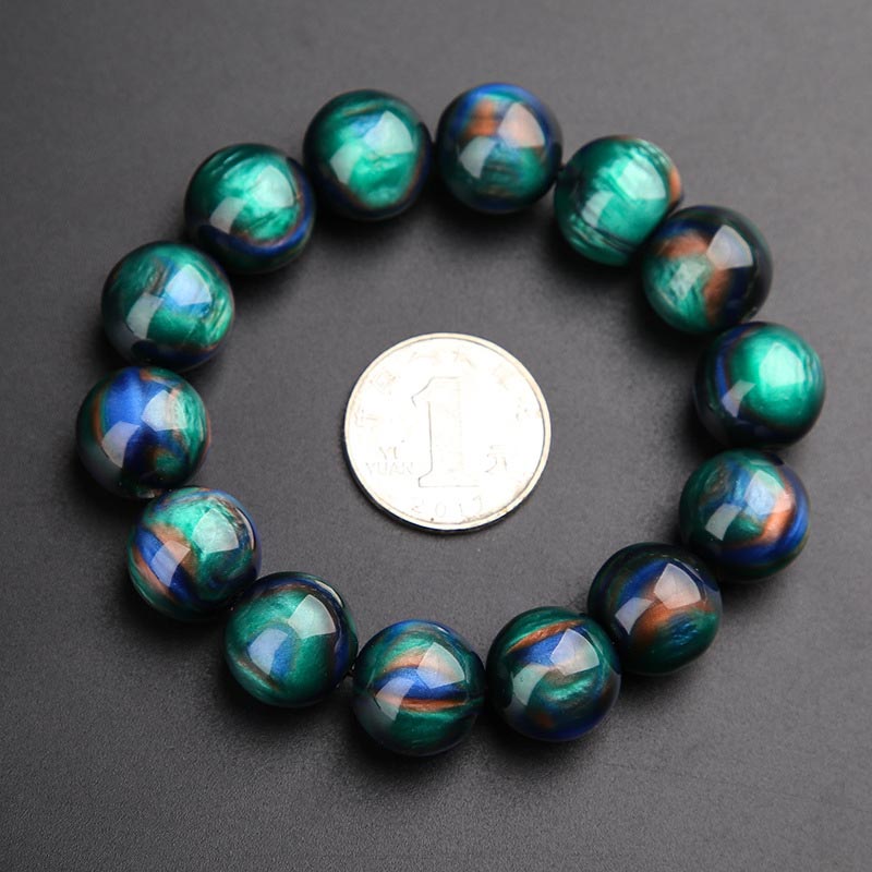 Buddha Stones Colorful Sea Willow Mala Positive Bracelet Ring Bracelet BS 16mm