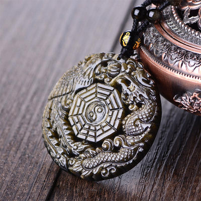 Buddha Stones Golden Obsidian Healing Energy Necklace Pendant Necklaces & Pendants BS 5