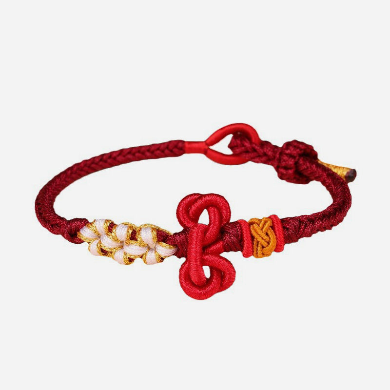 Buddha Stones Handmade Wenchang Knot Luck Strength Braided Rope Bracelet Bracelet BS 9