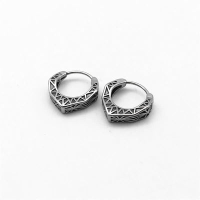 Buddha Stones Viking Hoop Titanium Steel Balance Earrings Earrings BS 11