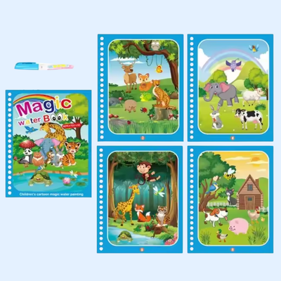 Fidtoy Aqua Doodle Magic Water Coloring Book Reusable for Toddlers