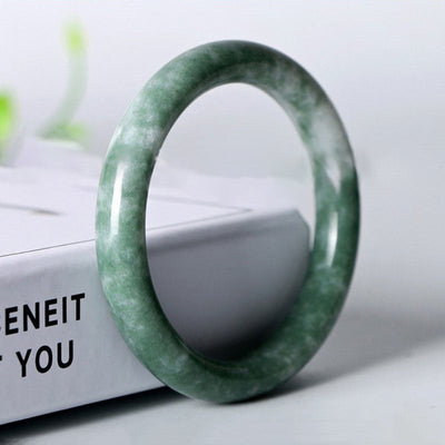Buddha Stones Natural Jade Luck Abundance Bangle Bracelet Bracelet BS 9