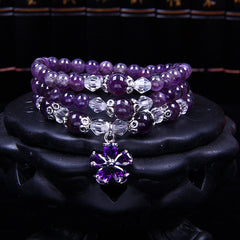 Buddha Stones Tibetan Amethyst Blessing Bracelet Mala Bracelet BS 6mm Amethyst