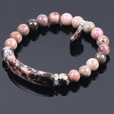 Foviel Natural Quartz Love Heart Healing Beads Bracelet
