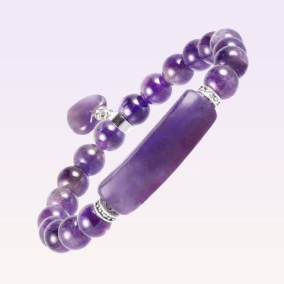 Foviel Natural Quartz Love Heart Healing Beads Bracelet