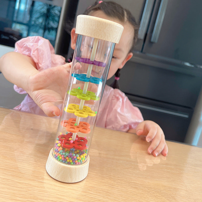 rain sounder wooden toy Tube Simulated Hourglass Wooden Toy